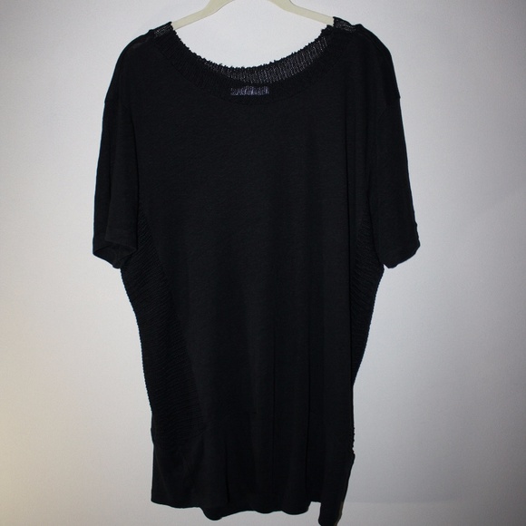 Zara Black Linen and Knit Trim Tunic - Picture 2 of 4